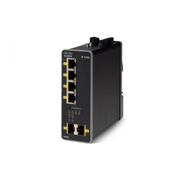IE-1000-4P2S-LM - Cisco Industrial Ethernet 1000 Series 4-Ports 10/100BASE-TX PoE+ Layer 2 Rail-mountable Managed Network Switch with 2-Ports SFP - Tech Seller USA